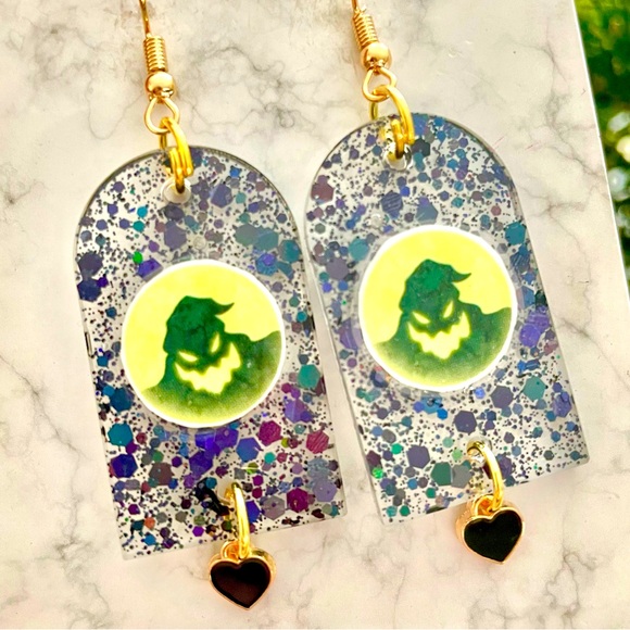Oogie Boogie Acrylic Earrings - Picture 1 of 5